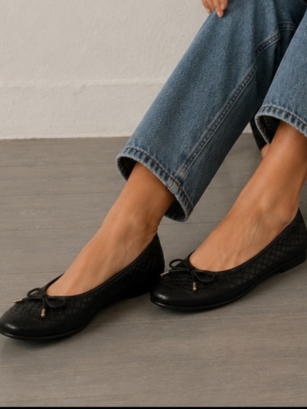Aerosoles Black Mesh Ballet Flat Comfort Shoes Size 9.5